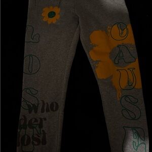 Gray Kids Bottoms with Yellow and Green Accents